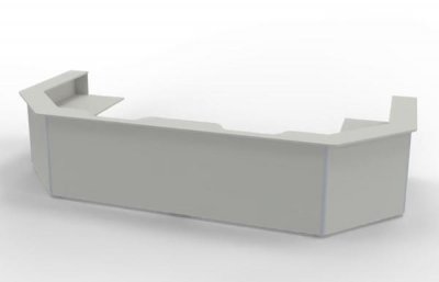Empfangstheke 480 x 200 cm U-Form Weiss